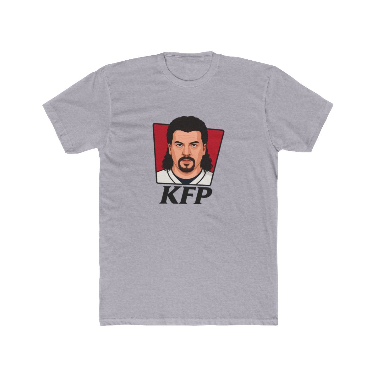 Funny KFP Curly Haired Man Cartoon T-Shirt