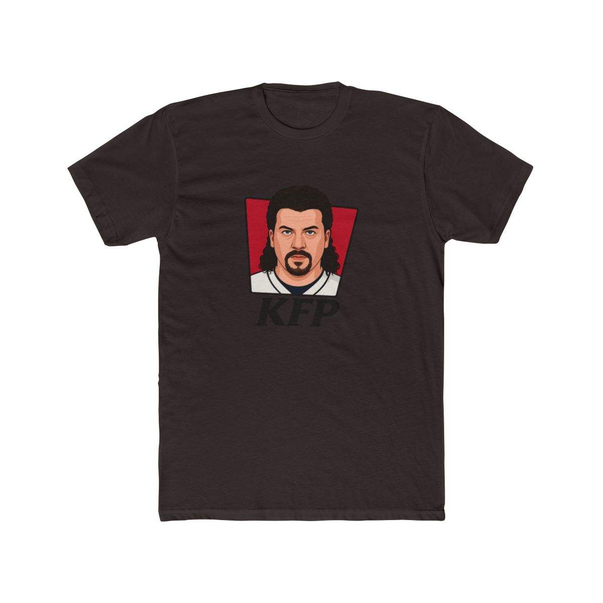 Funny KFP Curly Haired Man Cartoon T-Shirt - alternate angle 3, merchandise