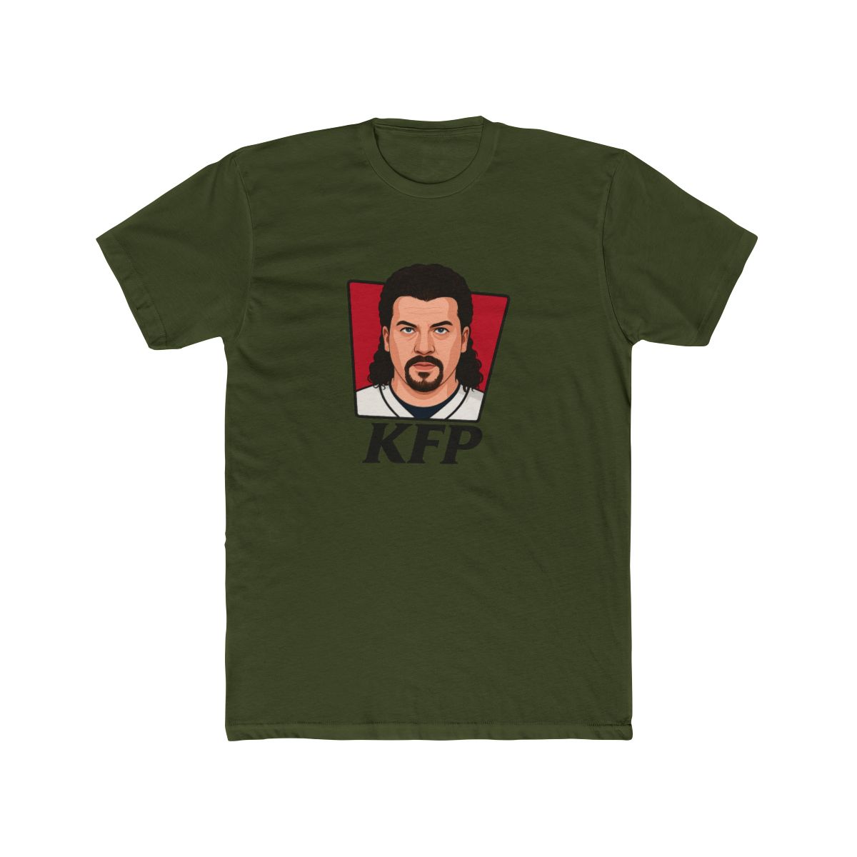 Funny KFP Curly Haired Man Cartoon T-Shirt - alternate angle 4, merchandise
