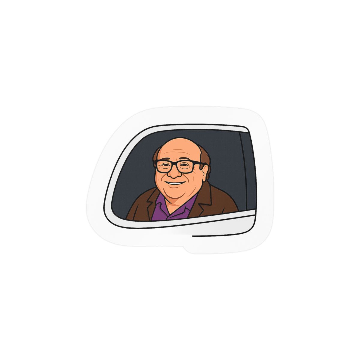 Danny DeVito Funny Car Window Sticker | Bold Vinyl Decal