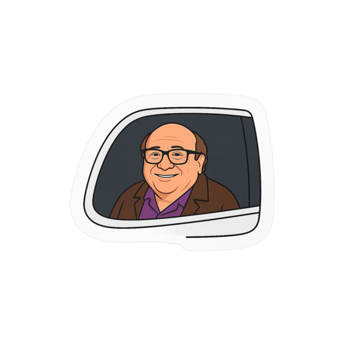 Danny DeVito Funny Car Window Sticker | Bold Vinyl Decal