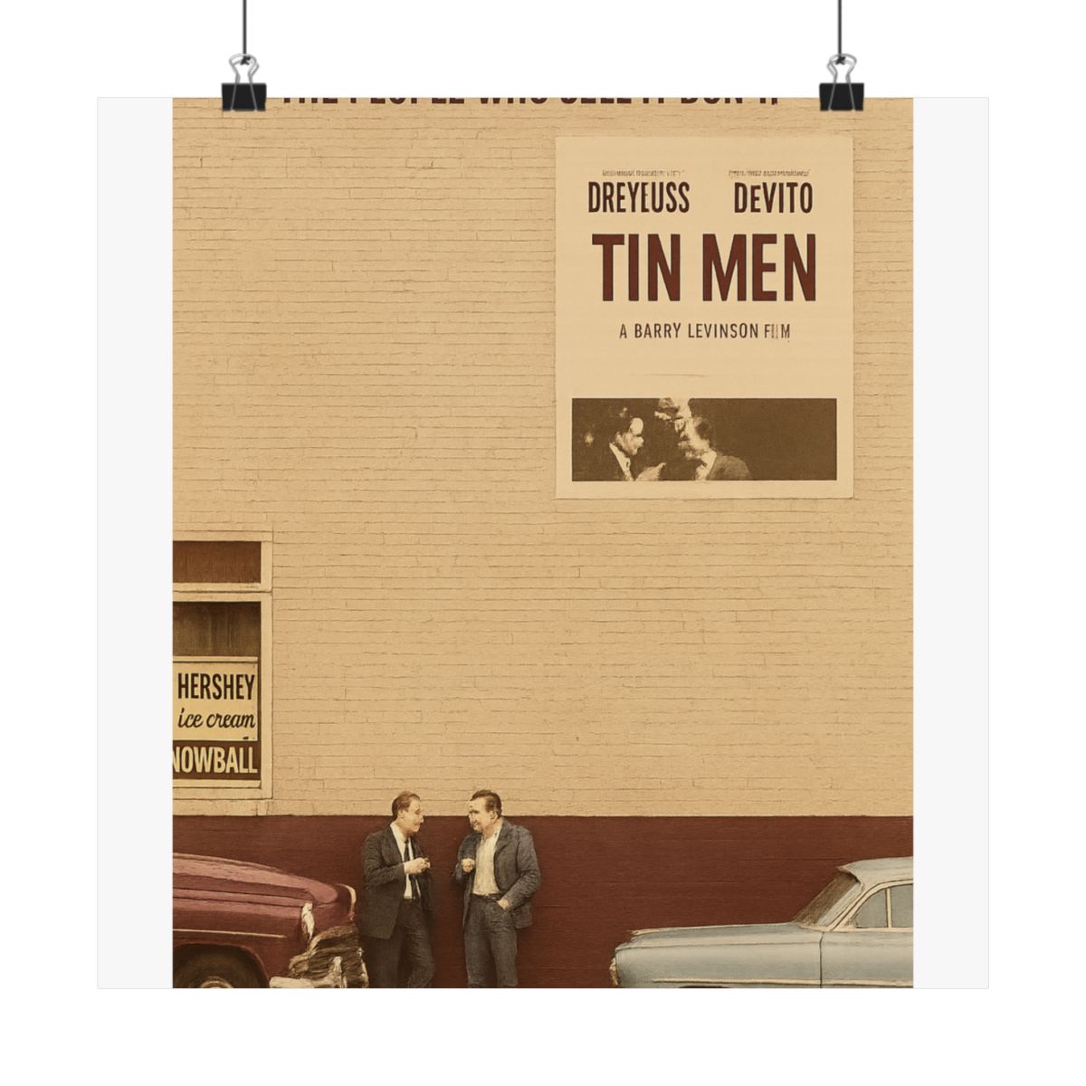 Tin Men Movie Poster | Vintage Richard Dreyfuss Wall Art Print - alternate angle 2, merchandise