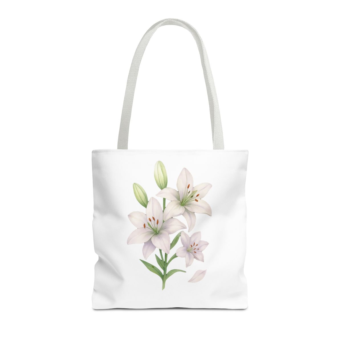 Watercolor Lily Flower Reusable Bags - alternate angle 2, merchandise